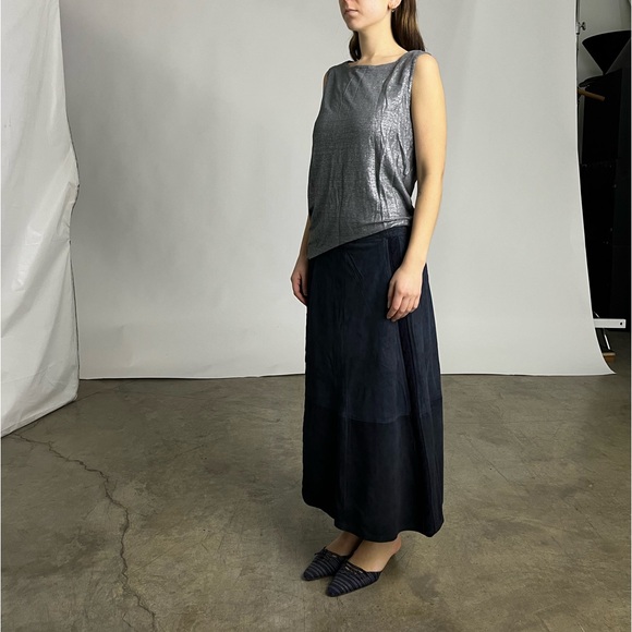 Eileen Fisher asymmetrical silver top - Picture 3 of 8